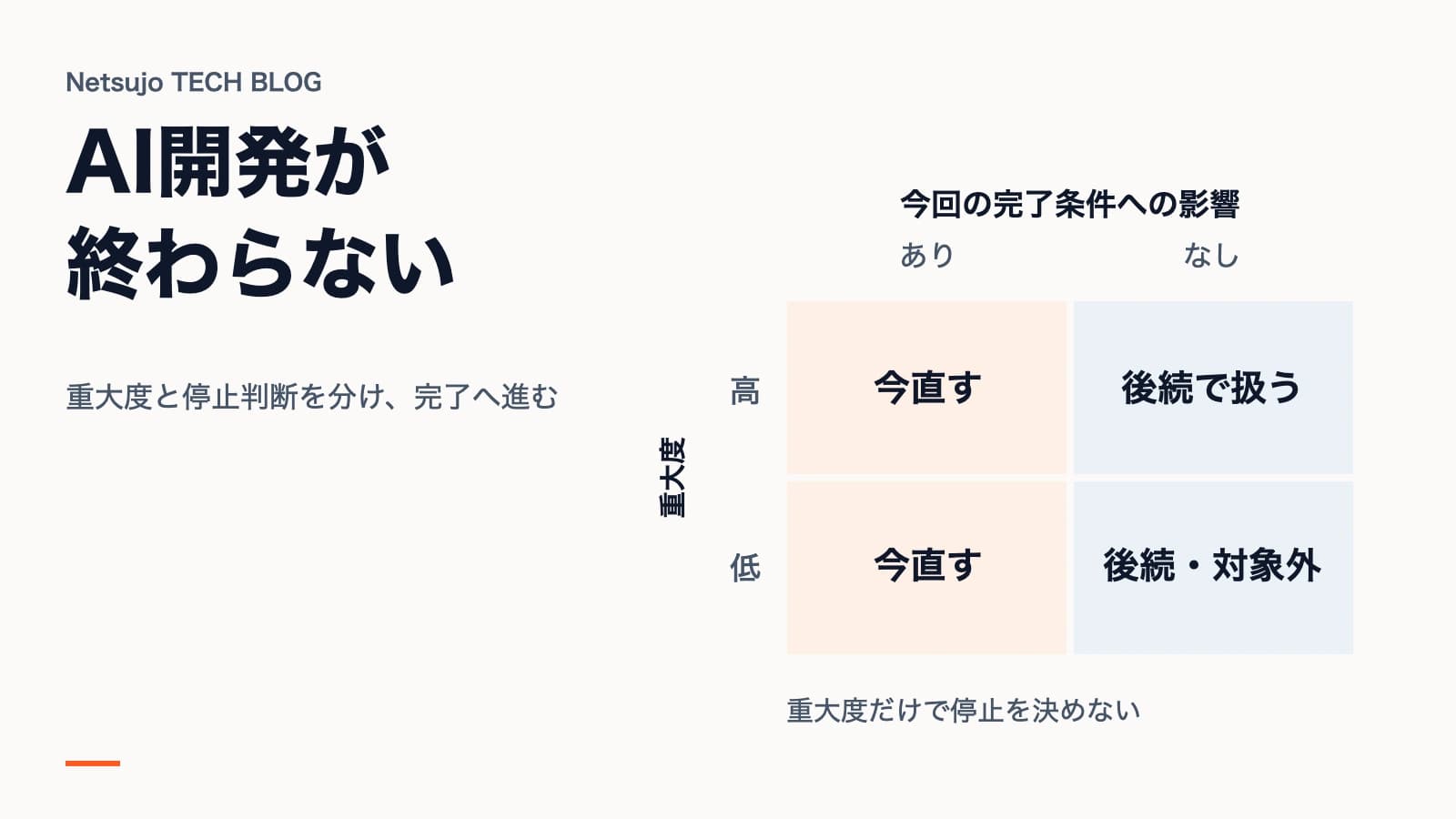 AIエージェント開発が終わらない。SeverityとBlockerを分け、レビューを収束させる