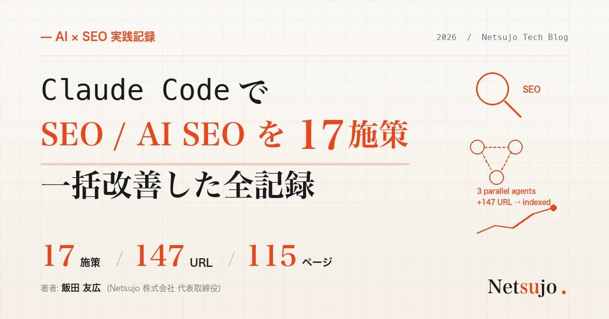 Claude Codeで自社サイトのSEO/AI SEOを17施策一括改善した全記録